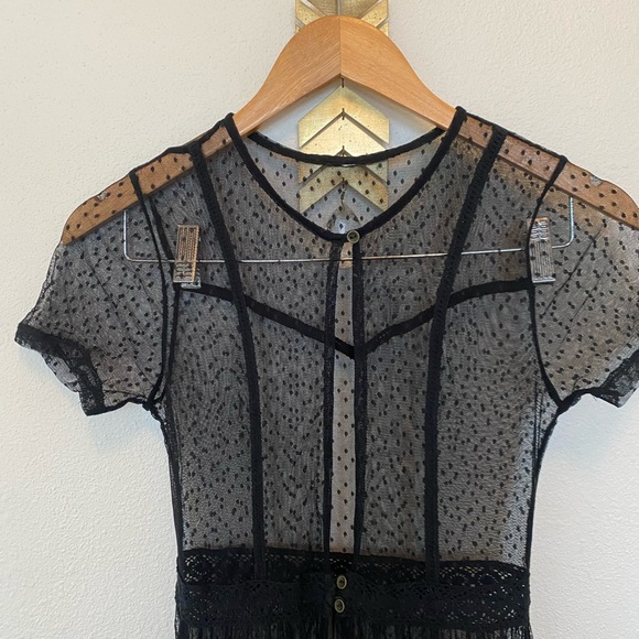 Romantic embroidered mesh duster / dress - Picture 2 of 3